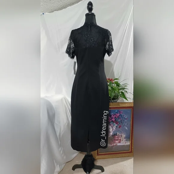 NWT Hyacinth House Tuckernuck Black Lace Agatha Midi Dress Size Small - Picture 6 of 10